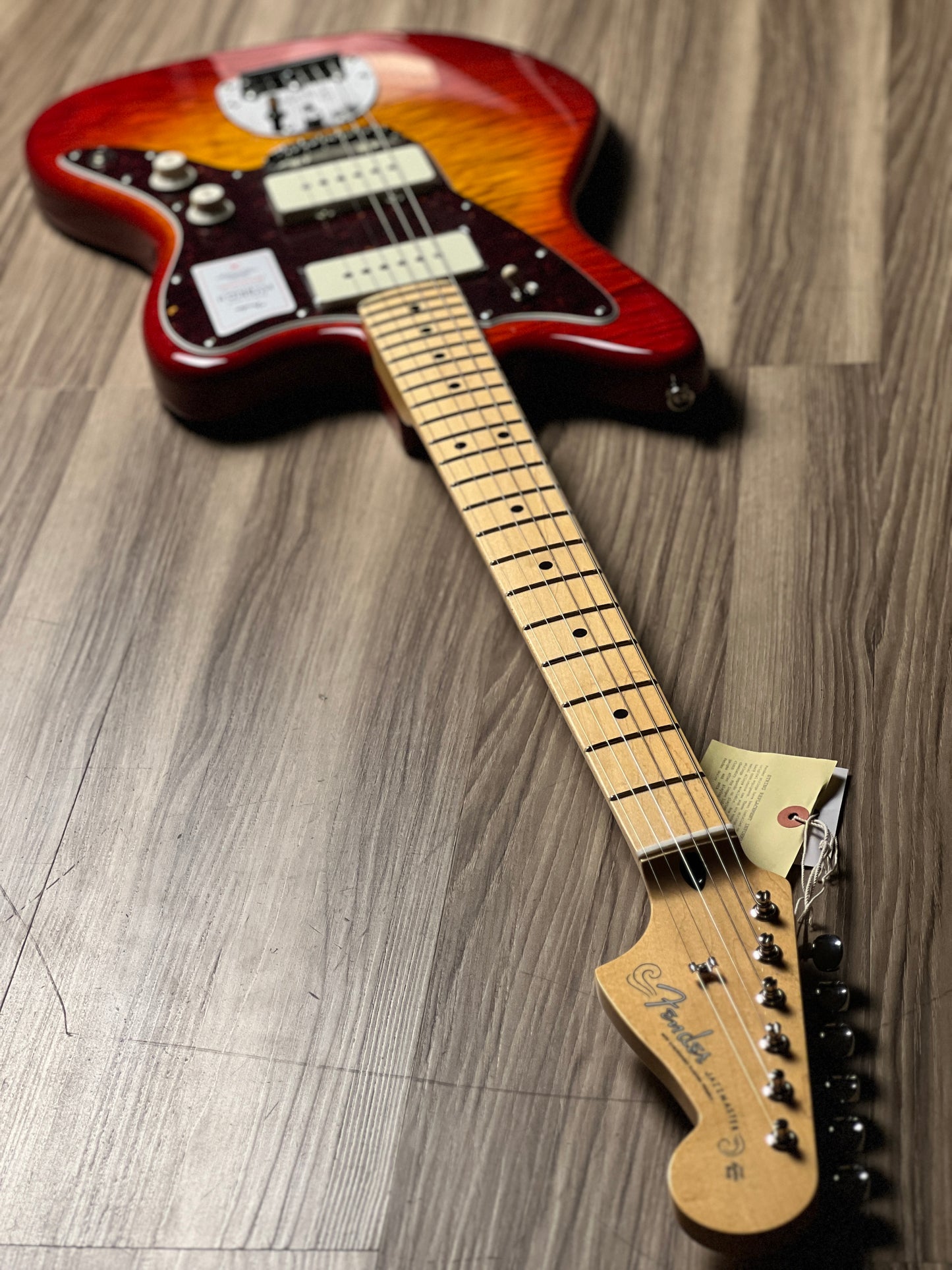 Fender Japan Hybrid II Jazzmaster with Maple FB in Flame Sunset Orange Transparent JD24006522