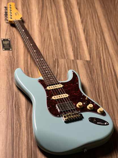 SQOE SEST1000 HSS Custom Shop Series in Sonic Blue Limited Edition with Hardshell Case