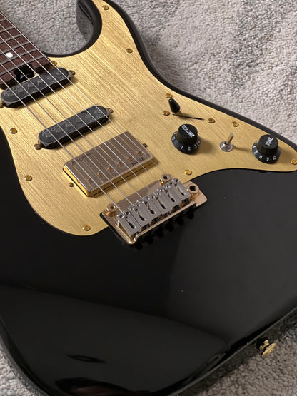 Soloking MS-1 Classic MKII in Black Beauty Anodized Gold Pickguard with Rosewood FB JESCAR