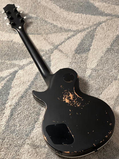 Dhatarattha Custom DLP in Black Over Triburst with 5A Flame Top Relic
