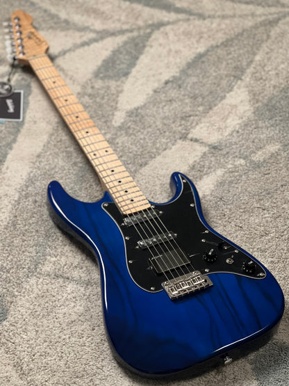 Soloking MS-1 Tibute FMN ASH in Transparent Blue with Flame Maple Neck