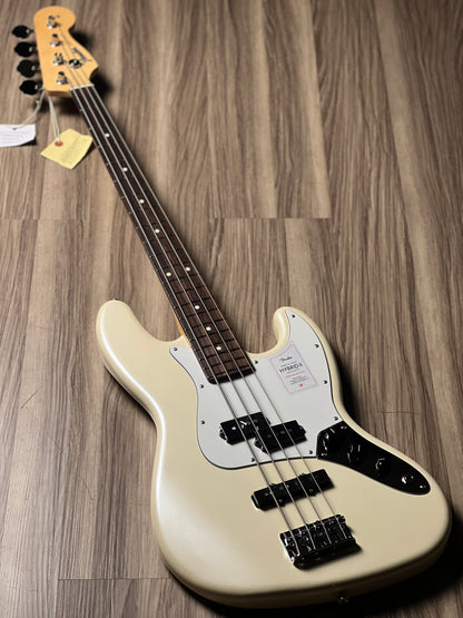 Fender Japan Hybrid II Jazz Bass PJ with Rosewood FB in Olympic Pearl JD24008897