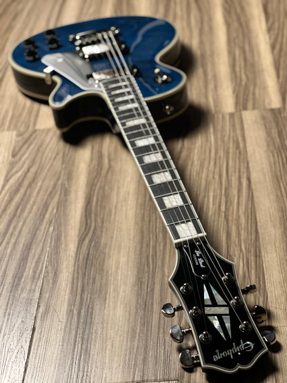 Epiphone Les Paul Custom Quilt in Viper Blue w/Premium GigBag