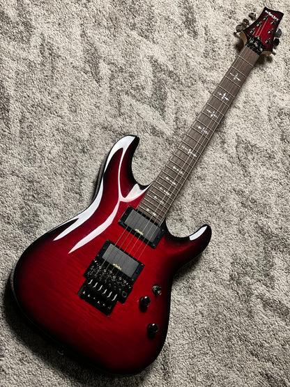 Schecter Demon-6 FR Flamed Maple Top in Crimson Red Burst