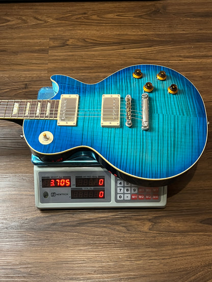 Tokai Love Rock Custom Shop LS-200F 5A OBB Premium Series 5A Solid Flame Top Ocean Blue Burst 2246468