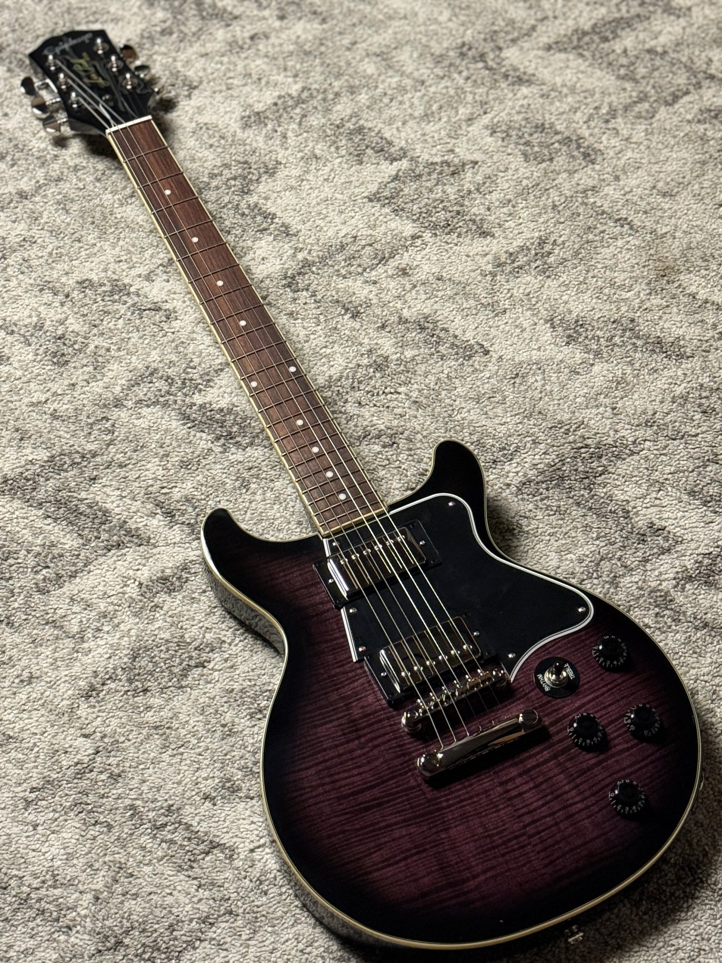 Epiphone Les Paul Special Double Cut Figured Exclusive in Dark Purple Burst with Gigbag