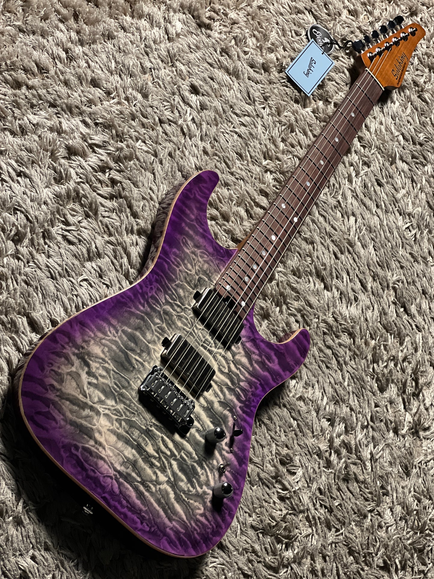 Soloking MS-1 Custom 24 HH Quilt with Rosewood FB in Charcoal Purple Burst Nafiri Special Run