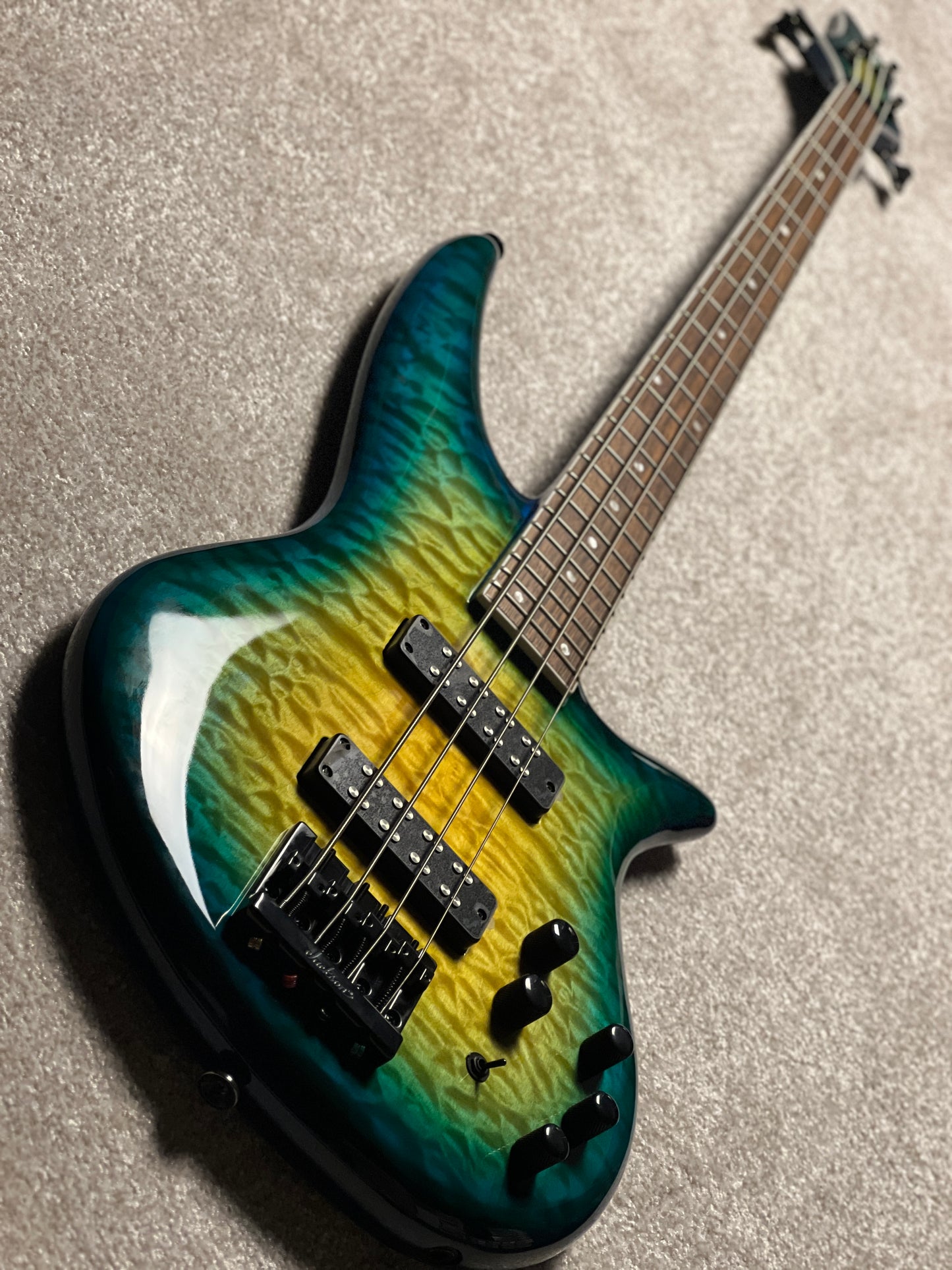 Jackson X Series Spectra Bass SBX QM IV with Laurel FB in Amber Blue Burst (USED)