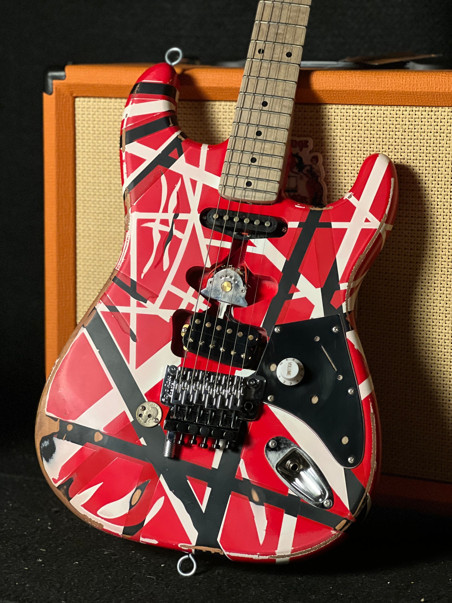 SLX Hawk Antique 5150 Eddie Van Halen Frankenstrat Tribute –