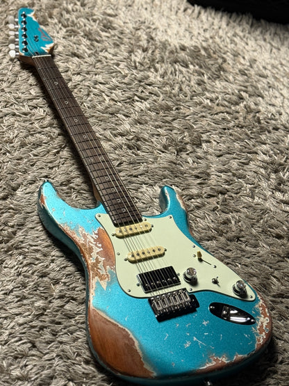 Dhatarattha Performance DST HSS in Ocean Turquoise with RW FB and Nitrocellulose Lacquer Relic