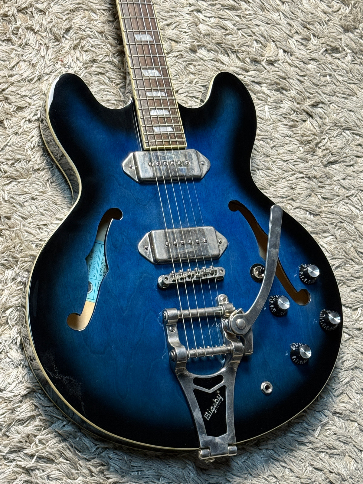 Epiphone Limited Edition Gary Clark Jr. "Blak & Blu" Casino in Blak & Blue with Bigsby 15051500205 (USED)