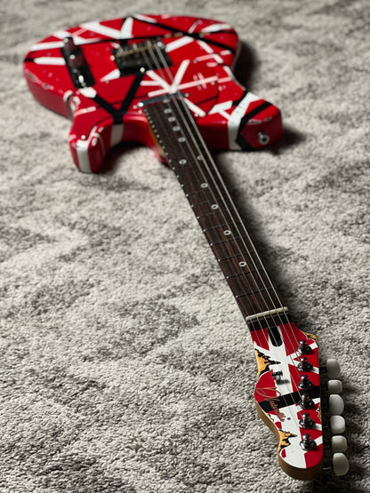 Dhatarattha Custom DTL in Red Black White Stripes with RW FB and Nitrocellulose Lacquer Relic