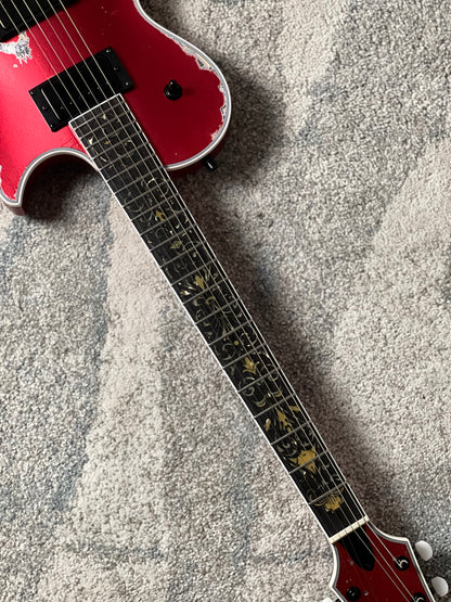 Dhatarattha Custom DLP in Candy Apple Red over Black Paisley