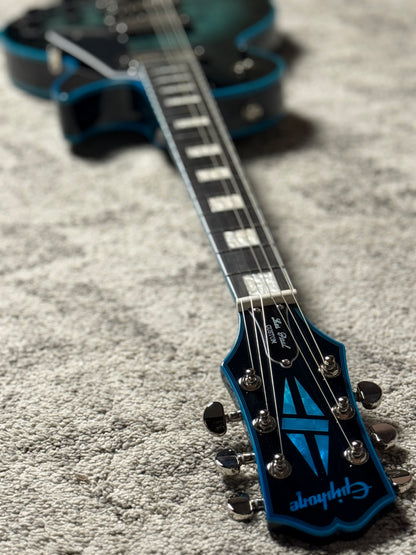 Epiphone Les Paul Custom Widow in Indigo Burst