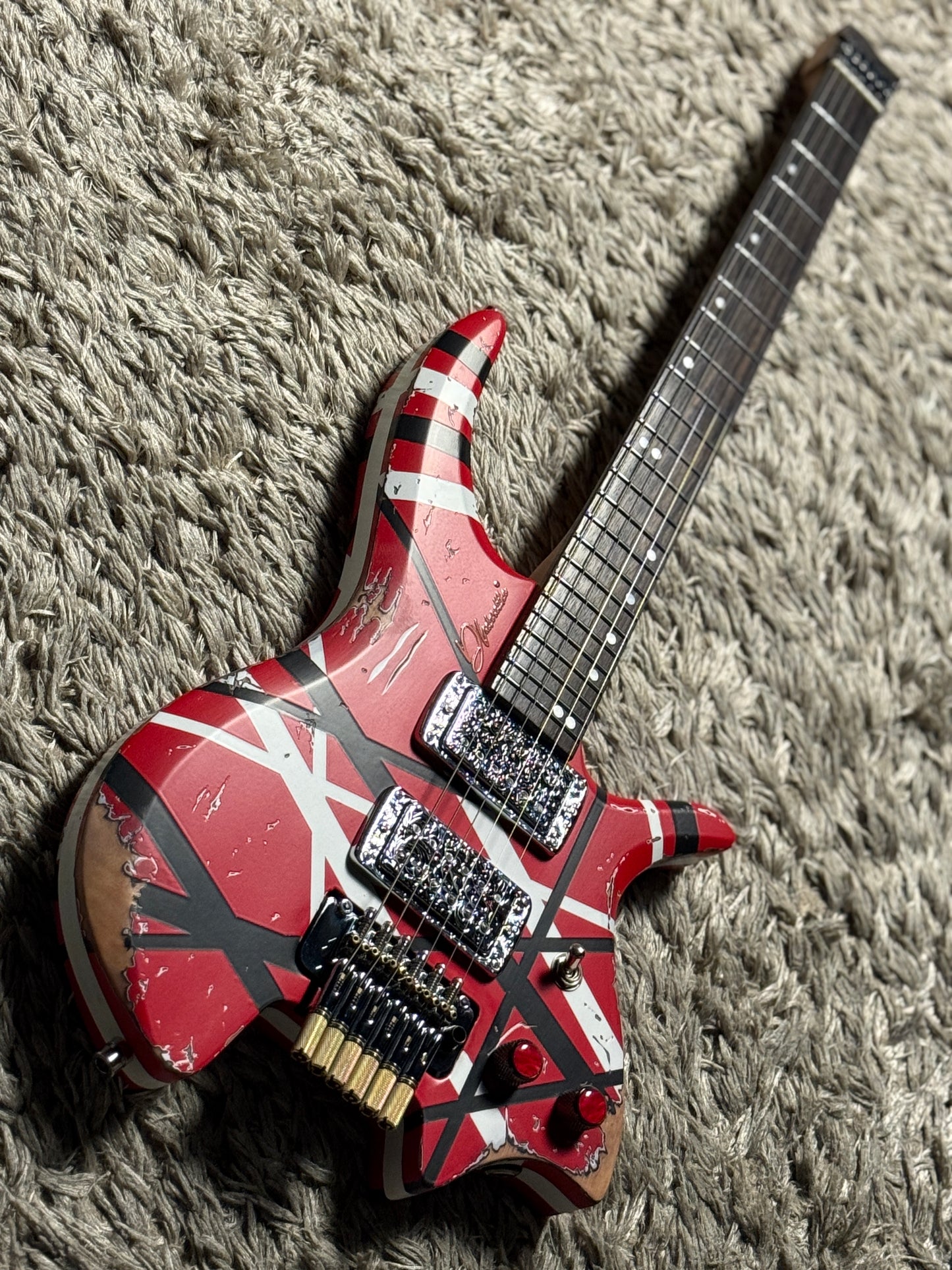 Dhatarattha Custom DHL in Red with Black and White Stripes with RW FB Heavy Relic