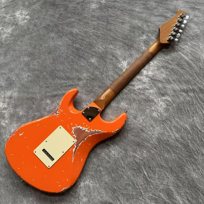 Dhatarattha Performance DST HSS in Capri Orange with RW FB and Nitrocellulose Lacquer Relic