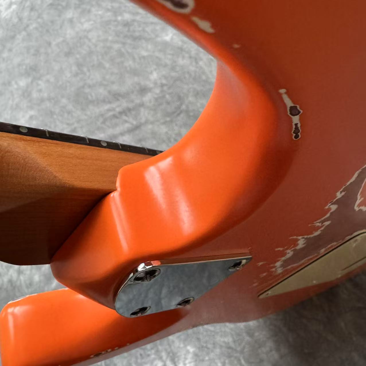 Dhatarattha Performance DST HSS in Capri Orange with RW FB and Nitrocellulose Lacquer Relic