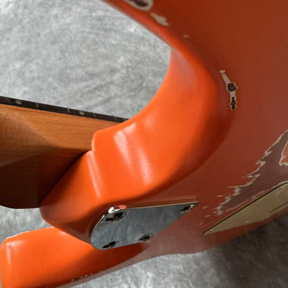 Dhatarattha Performance DST HSS in Capri Orange with RW FB and Nitrocellulose Lacquer Relic
