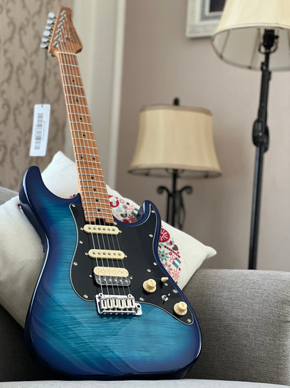 Soloking MS-1 Classic MKII in Blue Burst with 5A Flame Top Nafiri Special Run