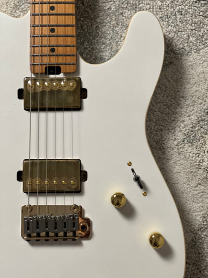 Soloking MT-1 Modern HH MKII in Pearl White Metallic with Roasted Maple FB and Gold Hardware
