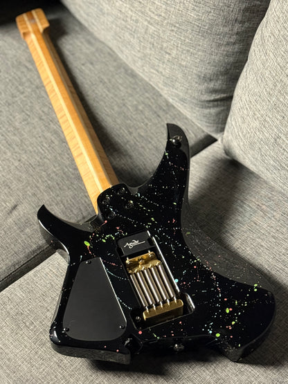 Aguda Black Hole in Black Splatter with Flame Maple Neck Nafiri Special Run