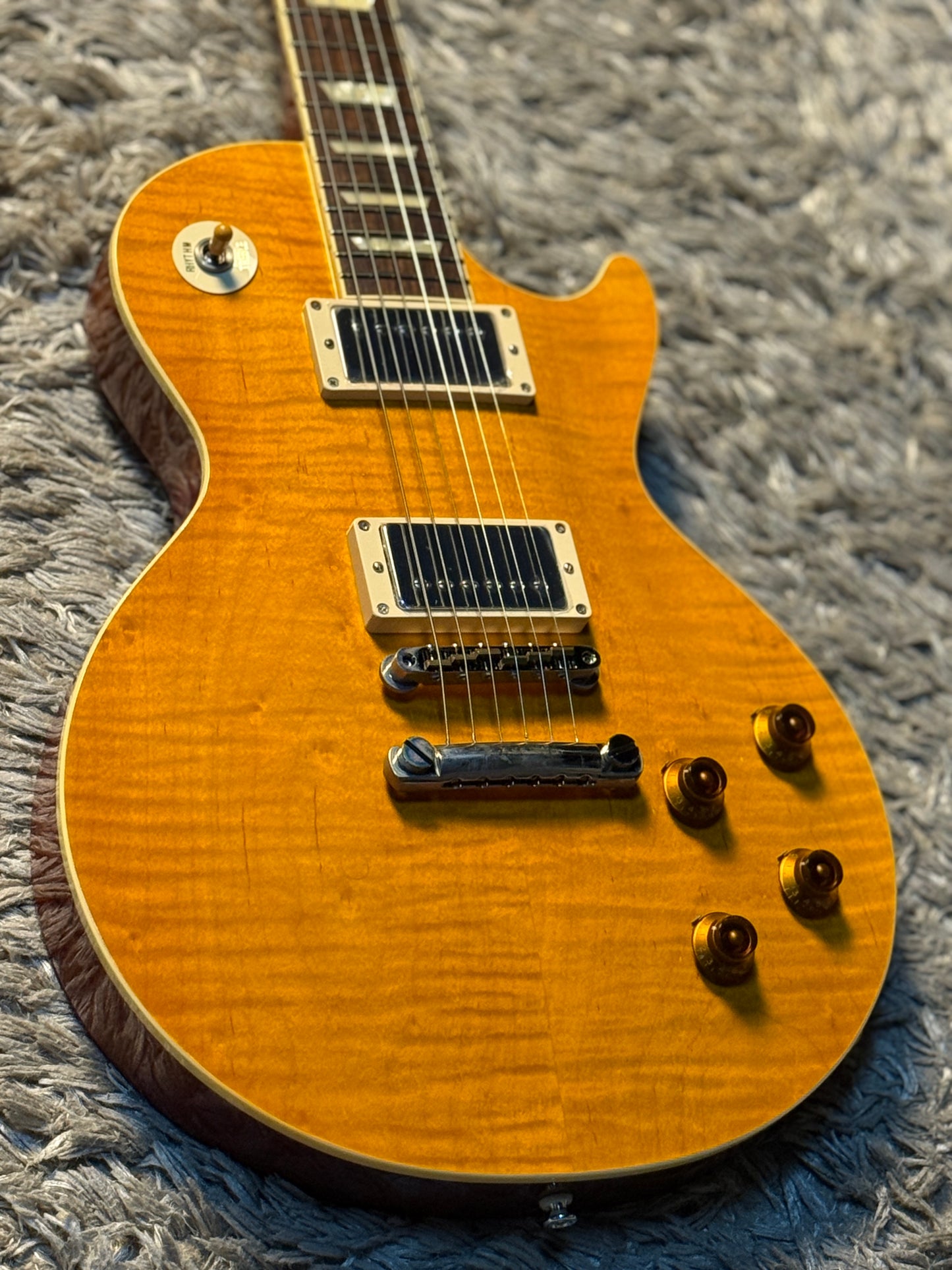 Tokai Love Rock LS-150F-3A LD Premium Series Japan with Solid Flamed Maple Top in Lemon Drop 2246292