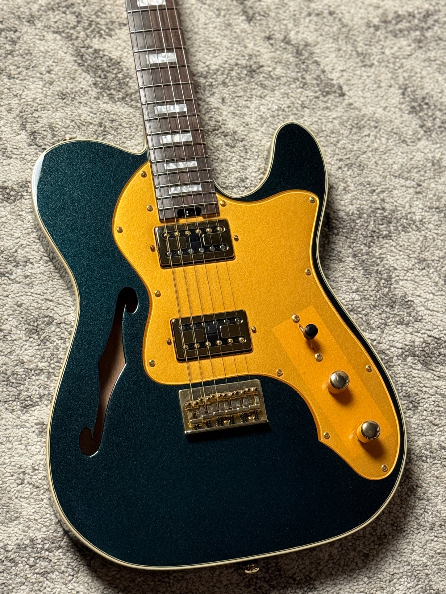 SLX Raven Thinline Super Deluxe in Sherwood Green Metallic with Rosewood FB and Gold Hardware