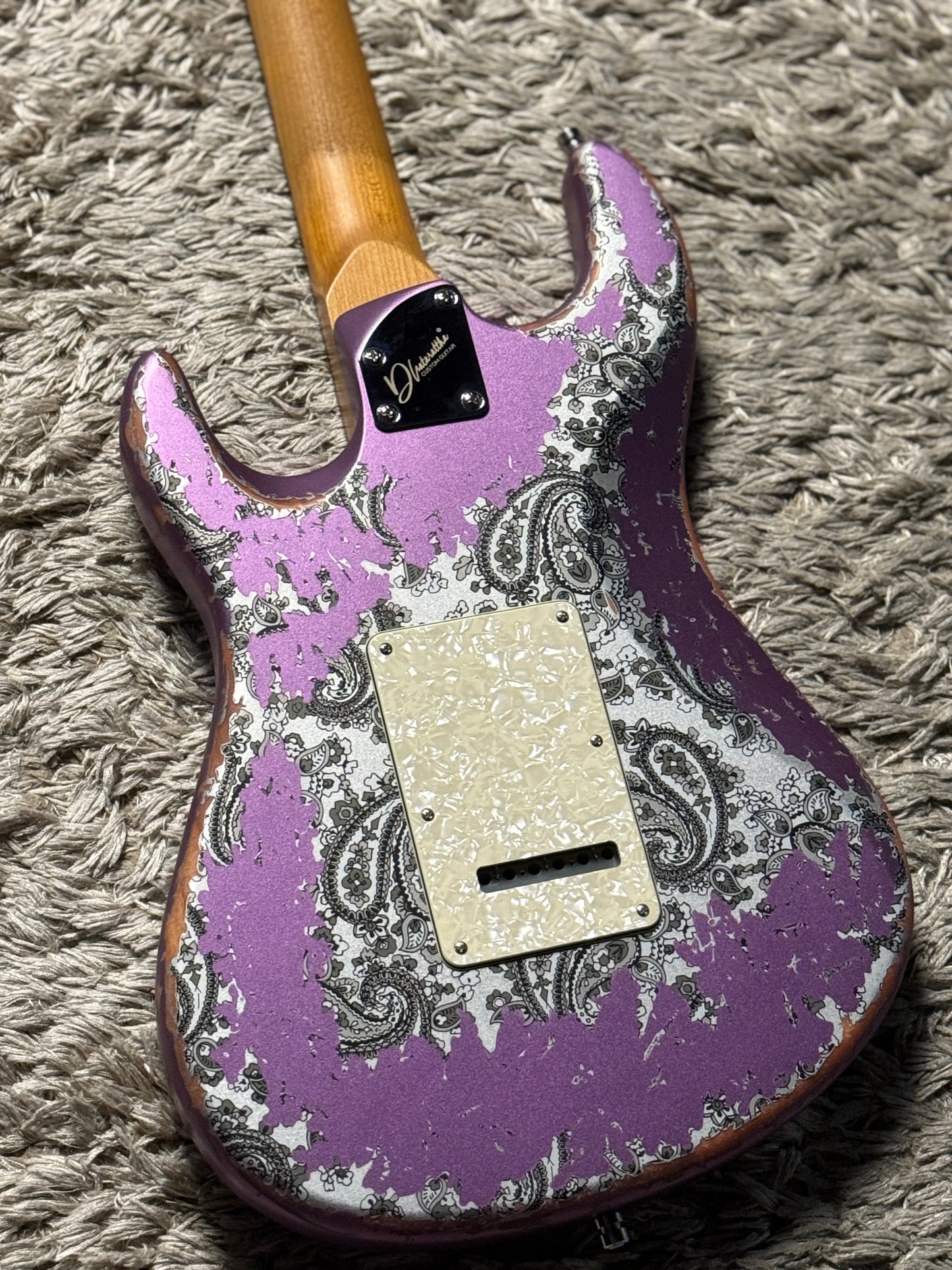 Dhatarattha Performance DST HSS in Violet Purple over Black Paisley with RW FB and Nitrocellulose Lacquer Relic