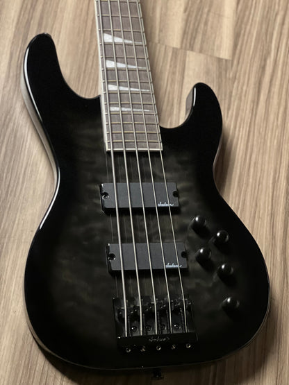 Jackson JS Series Concert Bass JS3VQ Amaranth FB in Transparent Black