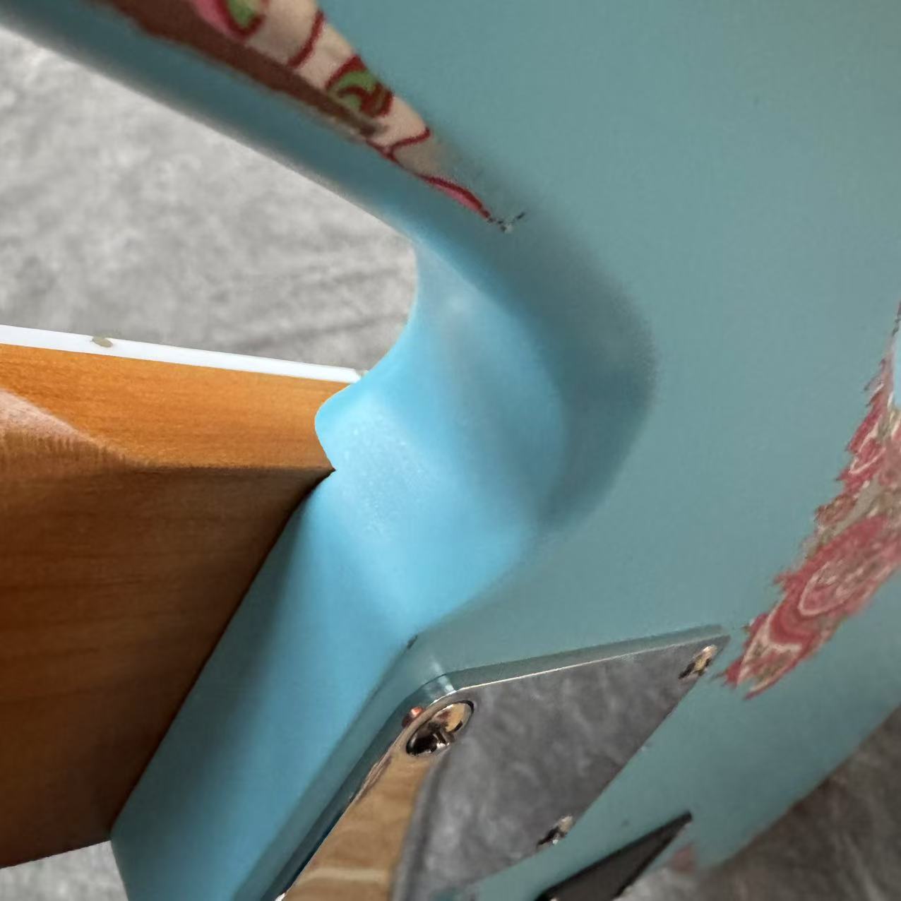 Dhatarattha Custom DEB 5 String Bass in Daphne Blue over Pink Paisley with RW FB and Nitrocellulose Lacquer Relic