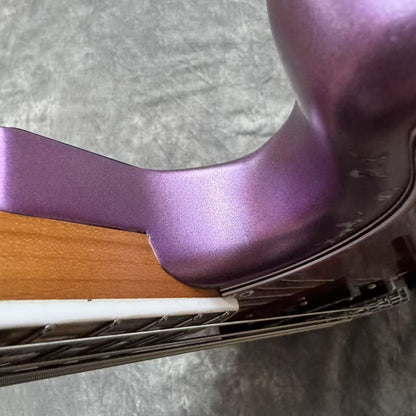 Dhatarattha Custom DEB 4 String Bass in Violet Purple over Black Paisley with RW FB with Nitrocellulose Lacquer Relic