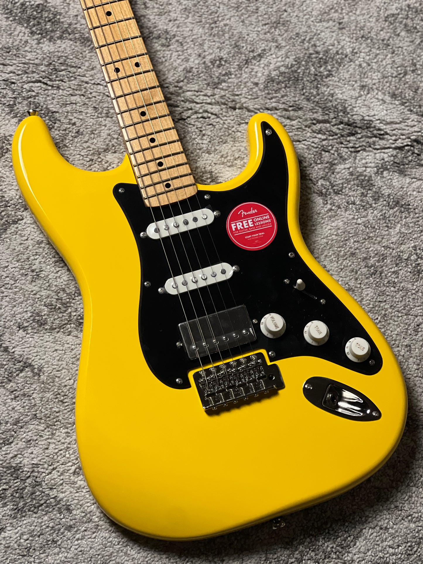 Squier FSR Classic Vibe 50s Stratocaster HSS with  w/Black Pickguard in Graffiti Yellow