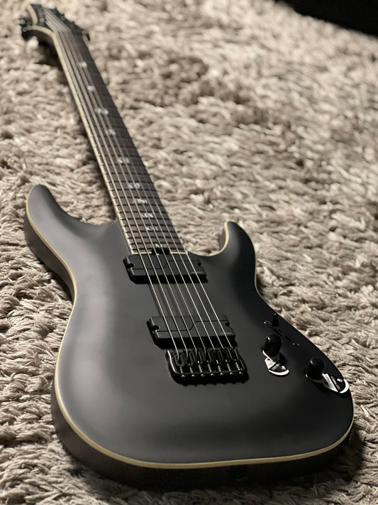 Schecter C-7 SLS Evil Twin in Satin Black