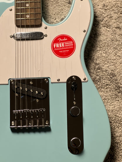 Squier FSR Sonic Telecaster Electric Guitar w/White Pickguard Laurel FB in Daphne Blue
