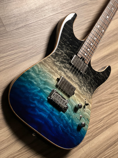 Soloking MS-1 Custom 22 HH Quilt with Rosewood FB in Ocean Storm Double Wipeout JESCAR