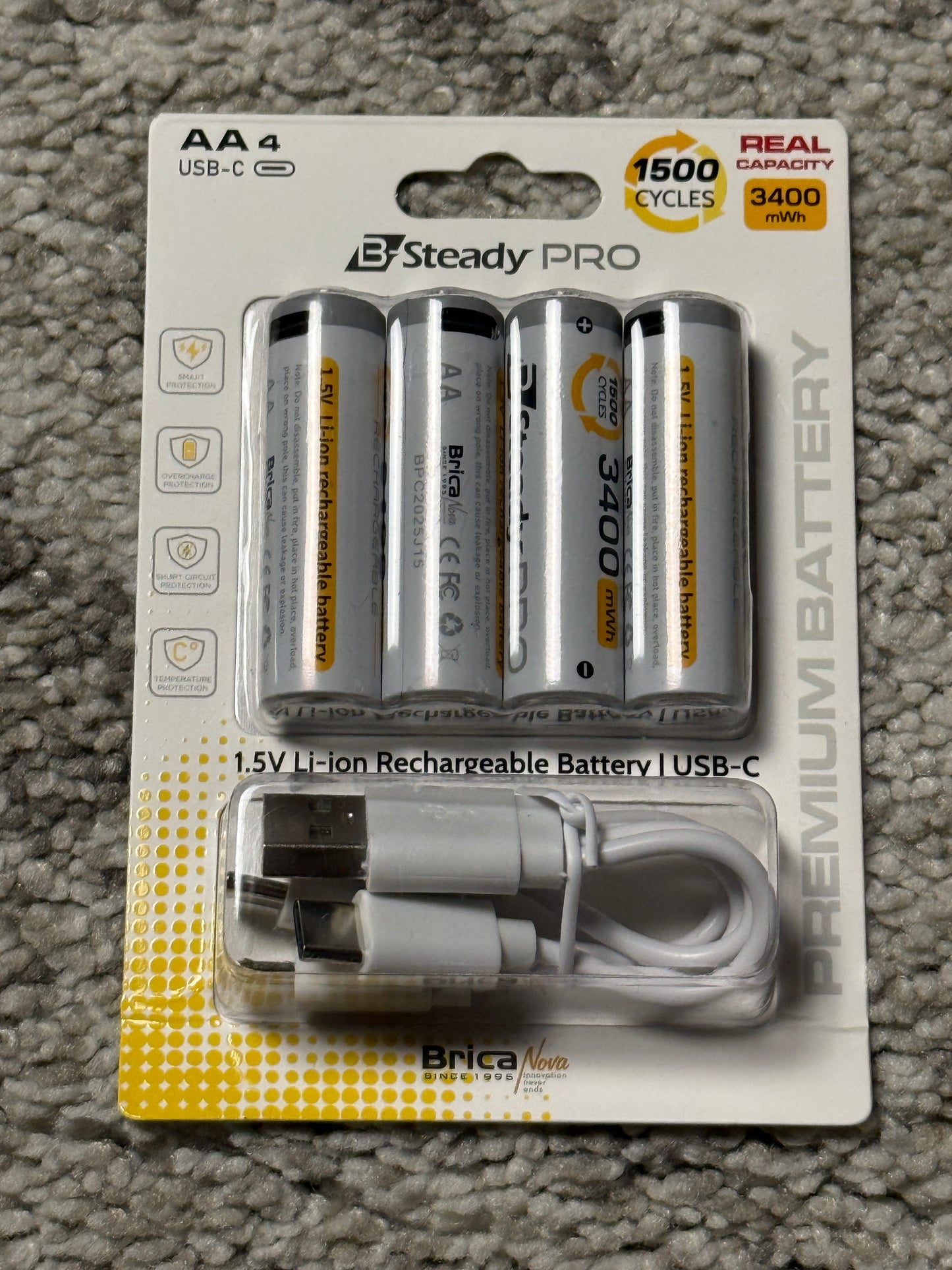 Brica Baterai BSP AA x4 1.5V USB-C Rechargeable