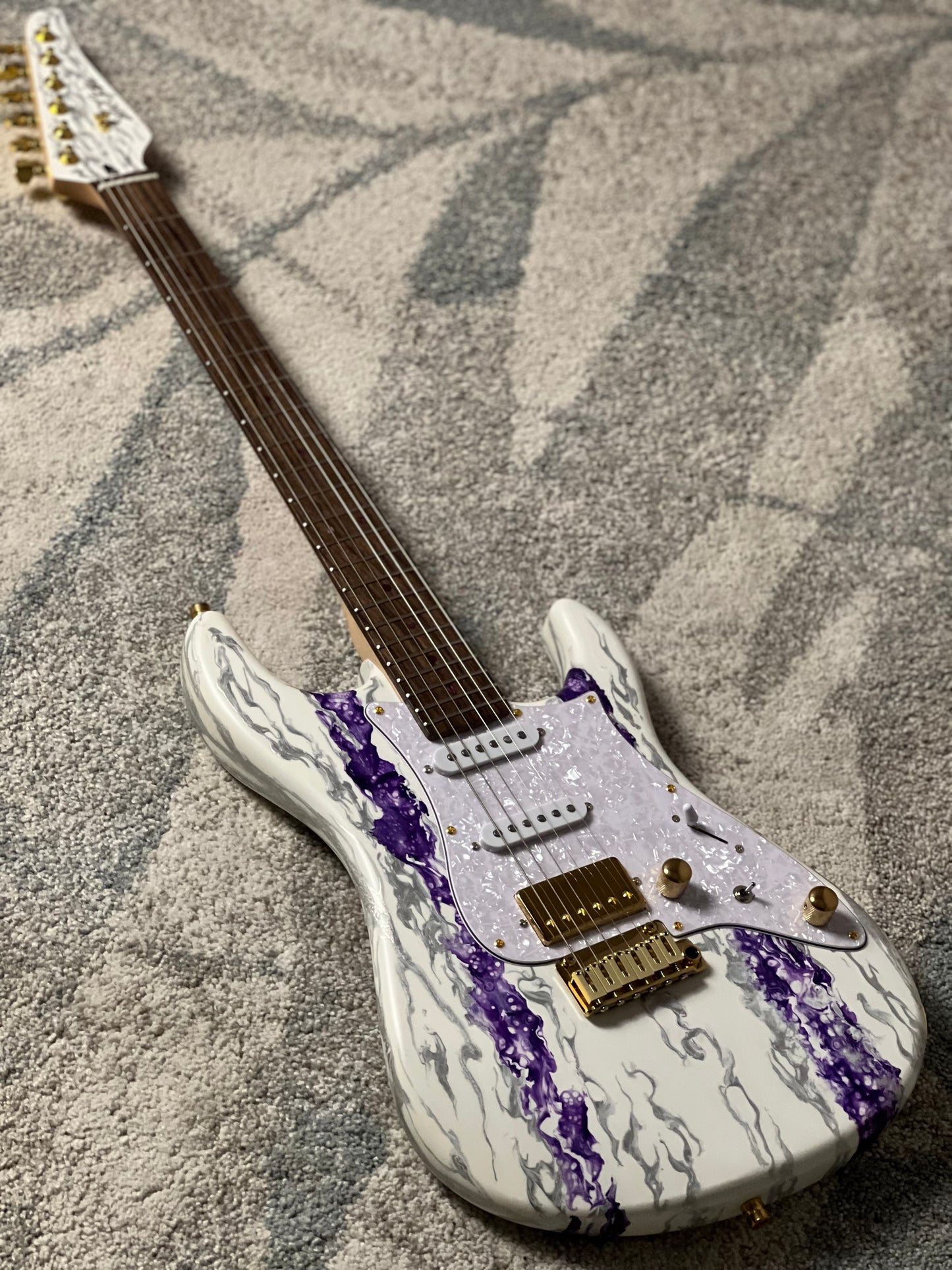 SLX X Dhatarattha Custom DST in Amethyst Shmear with Rosewood FB