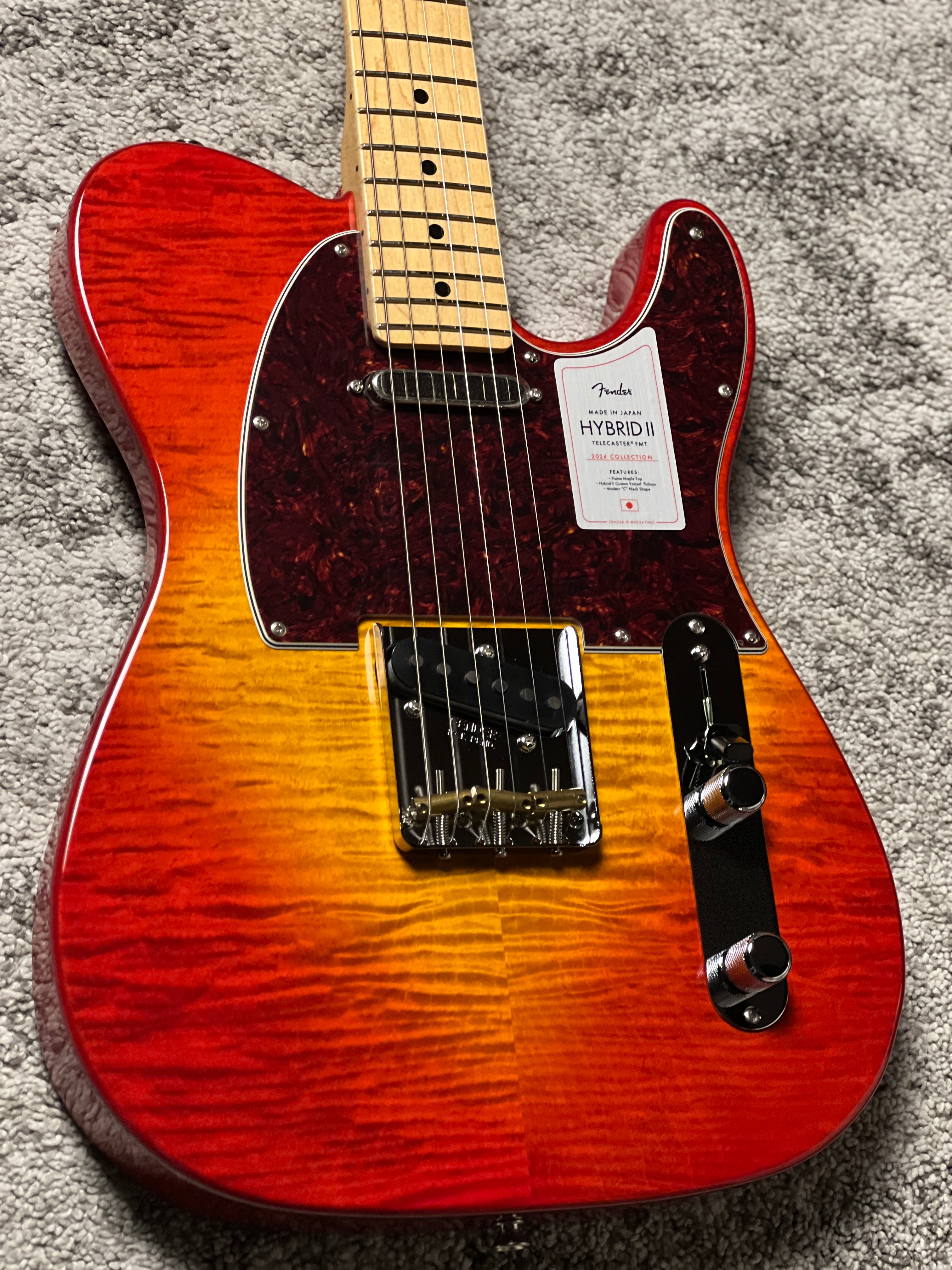 Fender Japan Hybrid II Telecaster with Maple FB in Flame Sunset