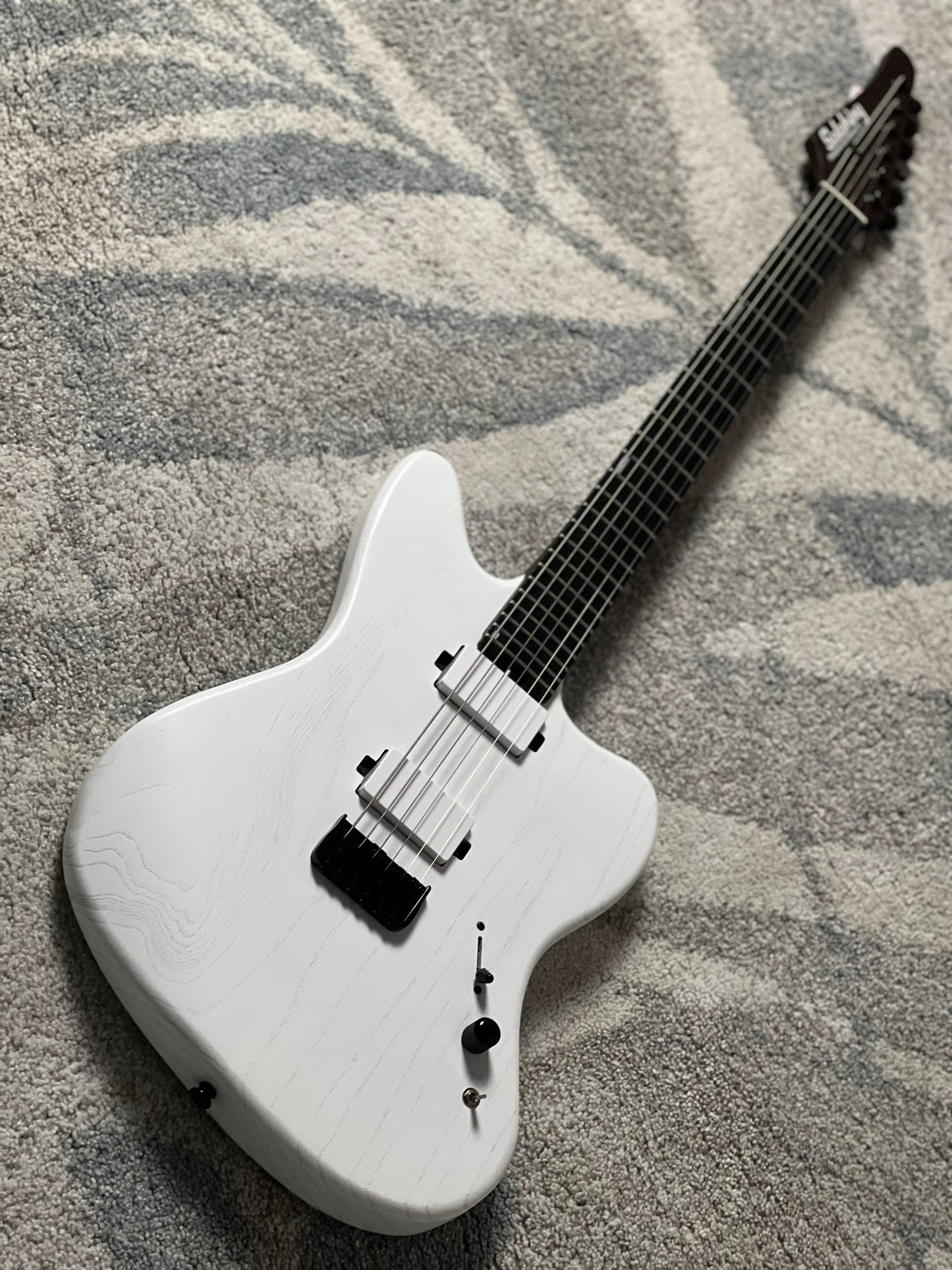 Soloking MJM-1 Custom Baritone HH with Wenge Neck in Open Pore White