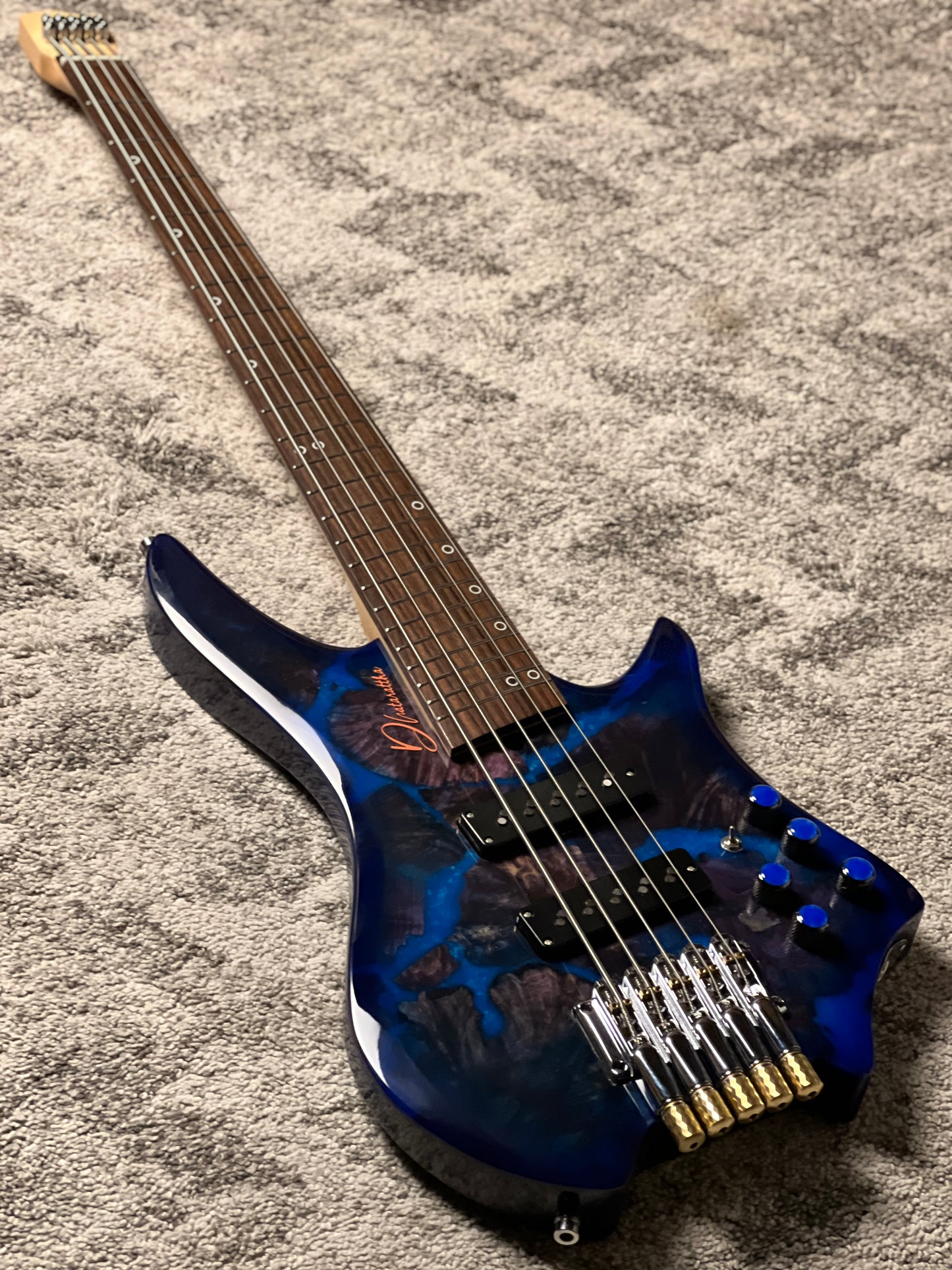 Dhatarattha Custom DEB 5 Headless Bass in Island Burl Top with RW FB Nafiri Special Run