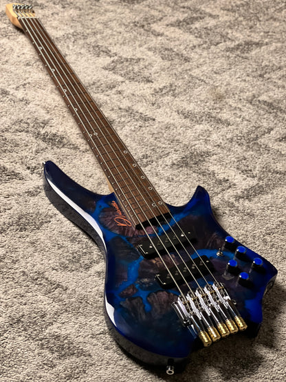 Dhatarattha Custom DEB 5 Headless Bass in Island Burl Top with RW FB Nafiri Special Run