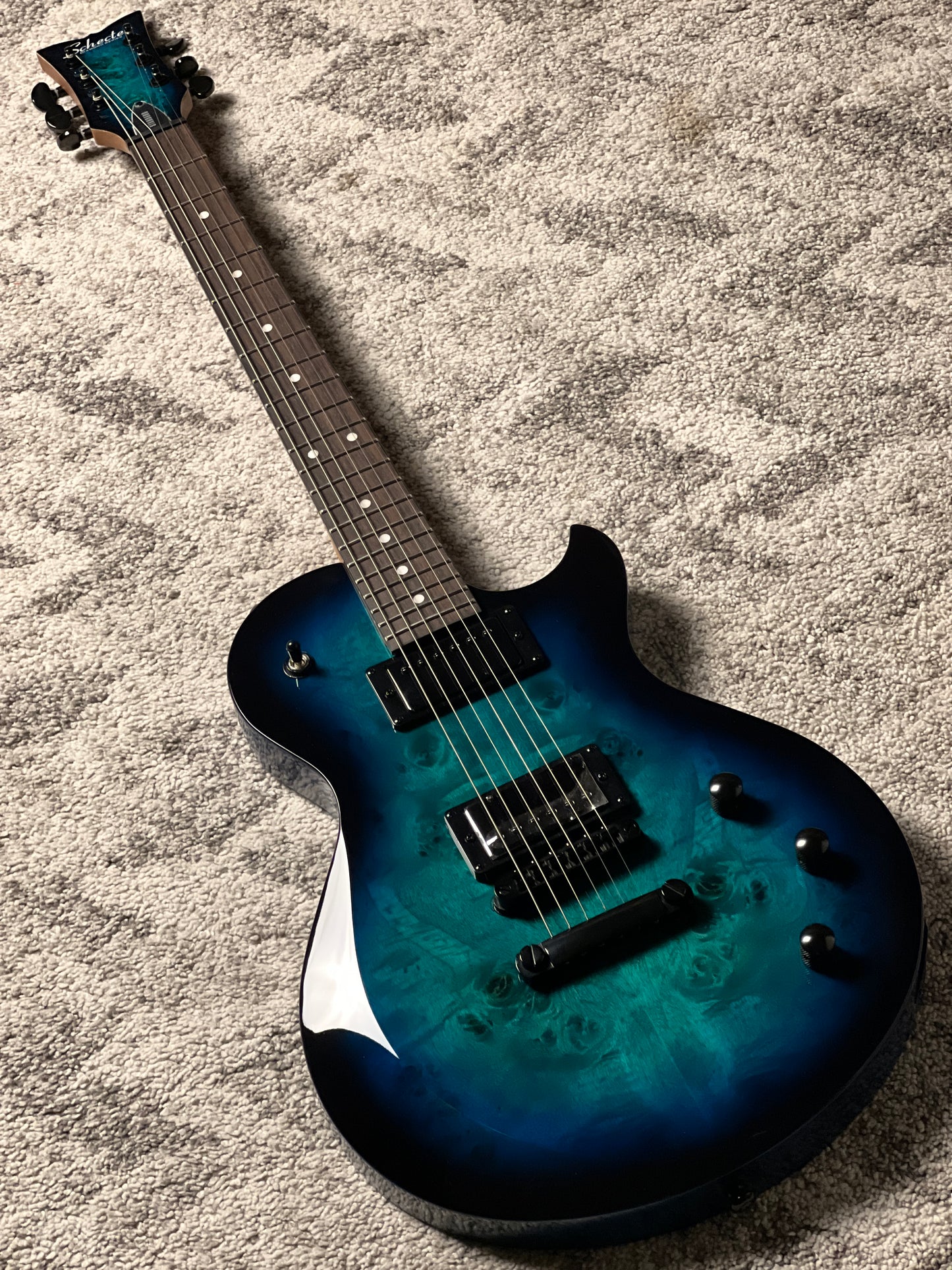 Schecter Solo-II Standard in Ocean Blue Burst Burl