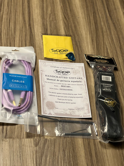 SQOE SEST1001 HSS Custom Shop Series in Tequila Sunrise Limited Edition with Hardshell Case