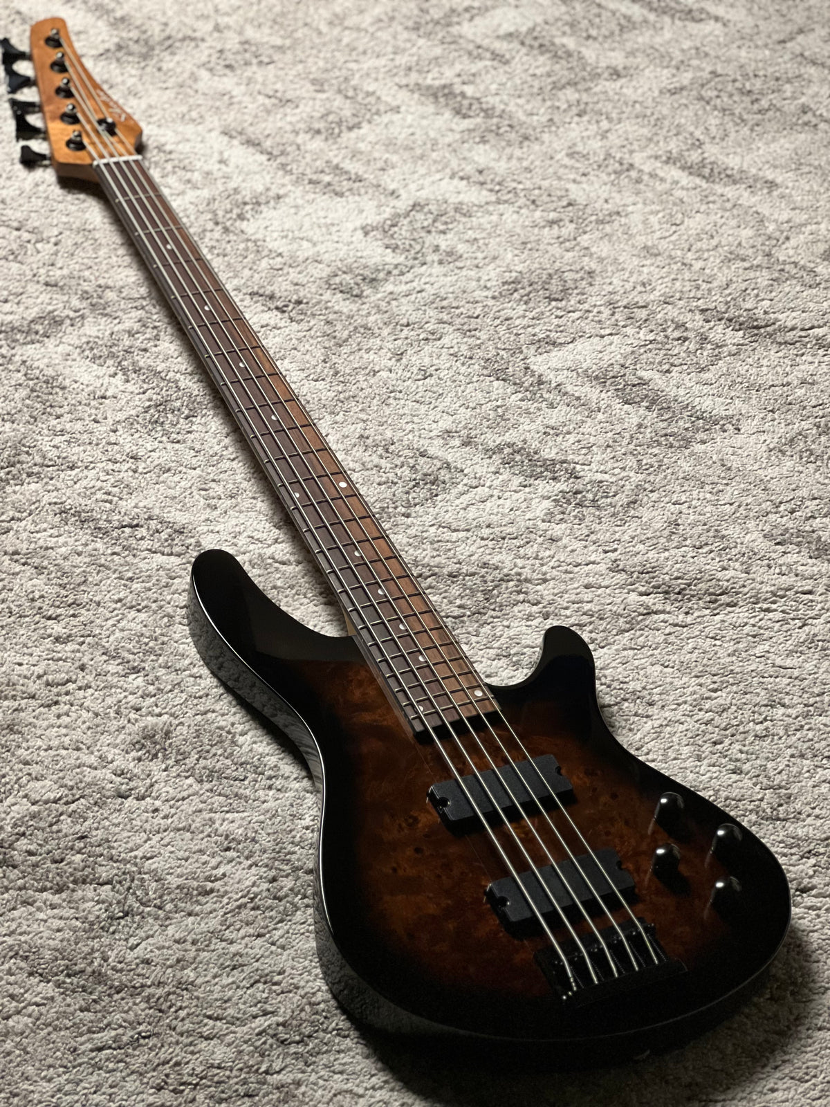 Schecter C-5 Standard 5-string in Tobacco Burl