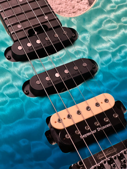 Charvel Pro-Mod Plus Dinky DK24 HSS QM in Blue Curaçao ICC2602200 (USED)