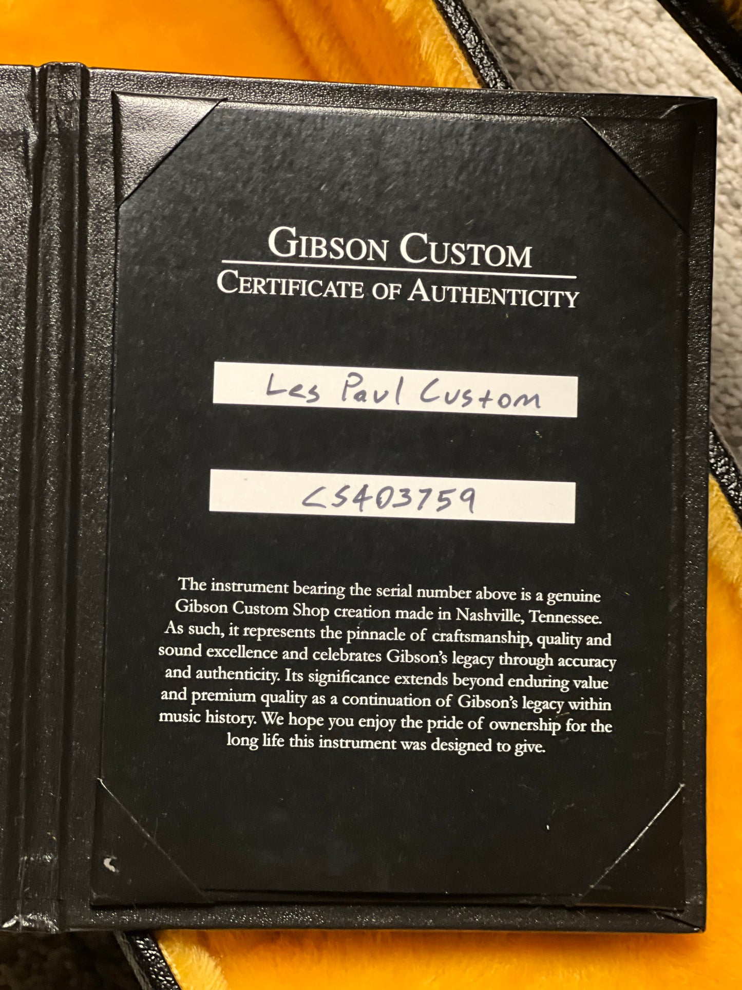 Gibson Les Paul Custom Ebony Fingerboard Gloss Ebony w/ Case CS 403758