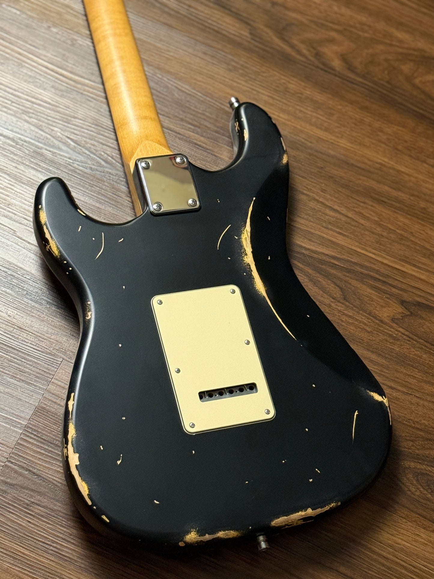 Dhatarattha Classic DST HSS in Black over Purple Paisley with Rosewood FB and Nitrocellulose Lacquer Relic