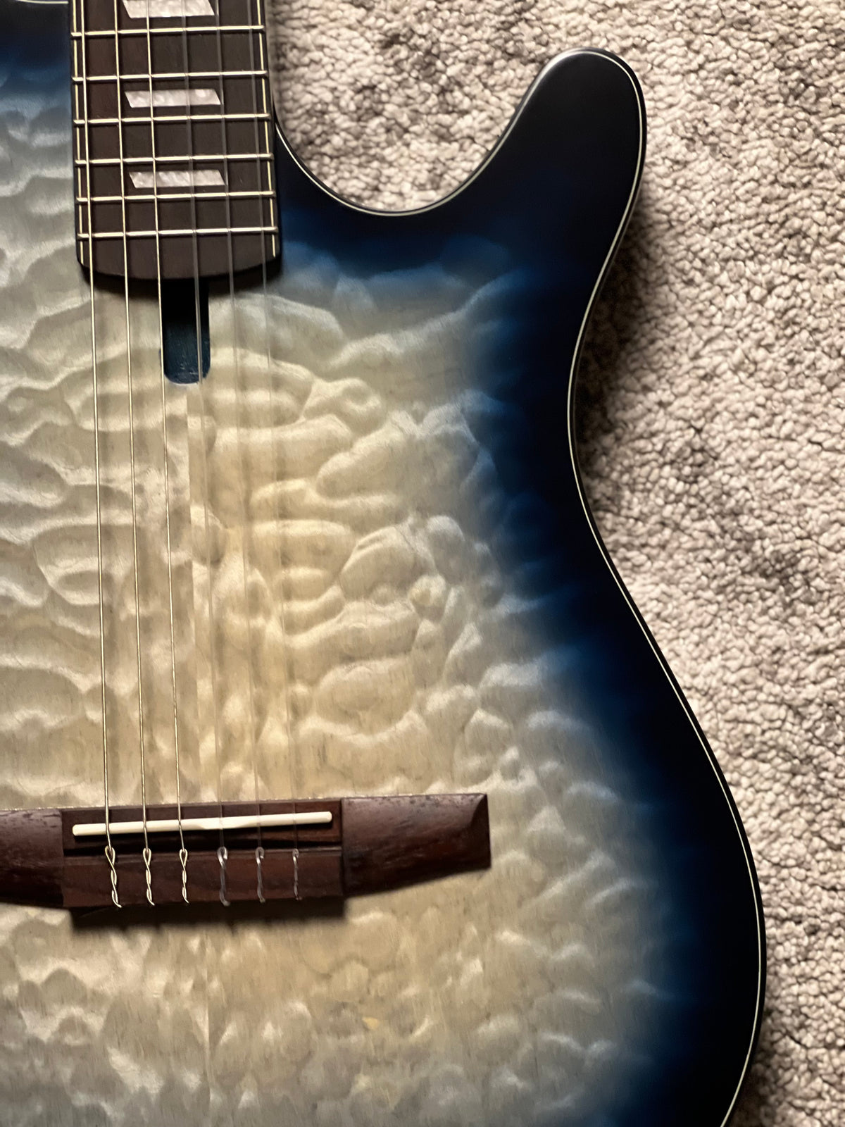 Ibanez FRH20QMN-CTL Acoustic-Electric Guitar in Cosmic Blue Starburst Low Gloss