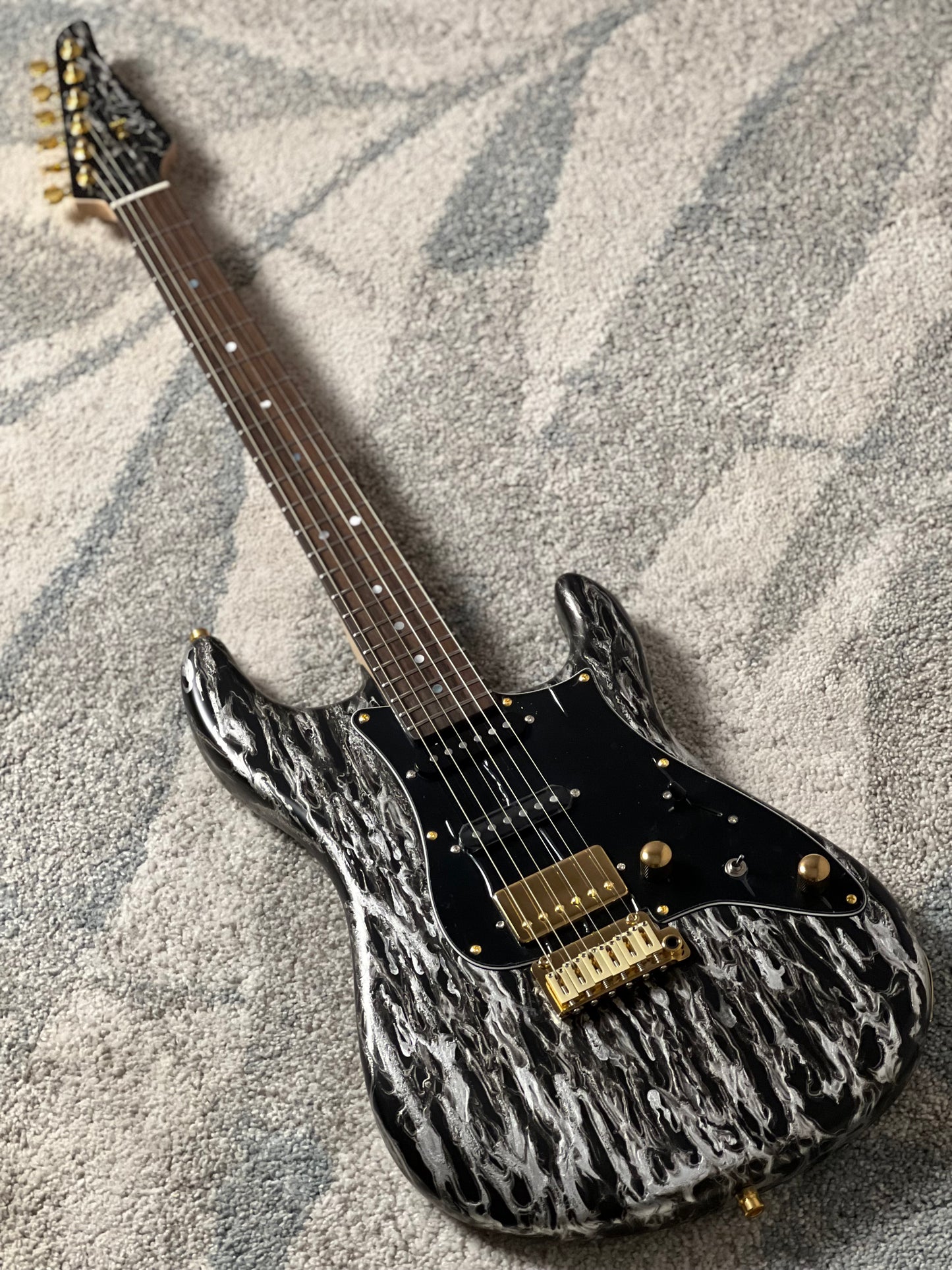 SLX X Dhatarattha Custom DST in Black Shmear with Rosewood FB