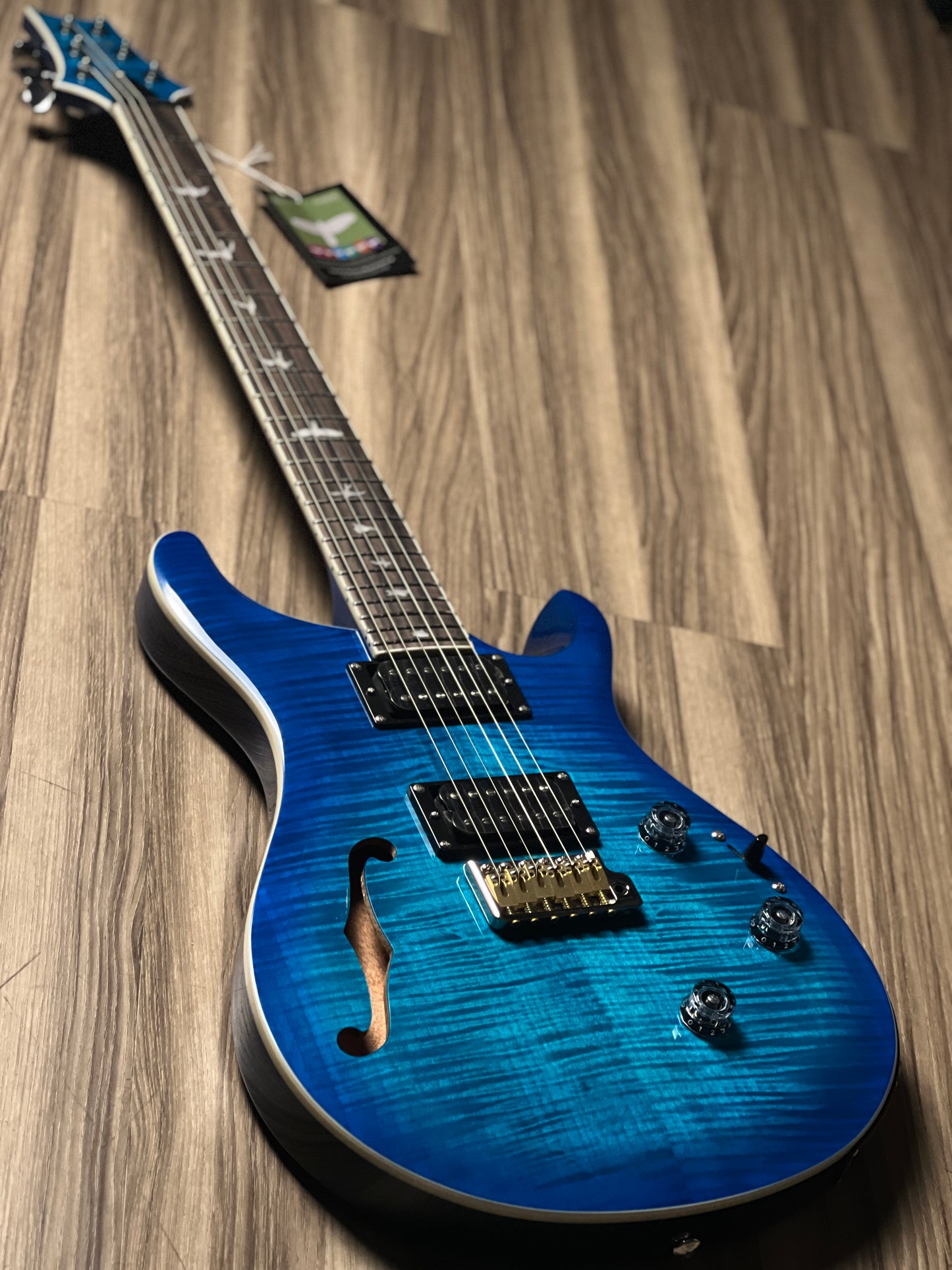 PRS SE Custom 24 Semi Hollow Piezo in Lake Blue